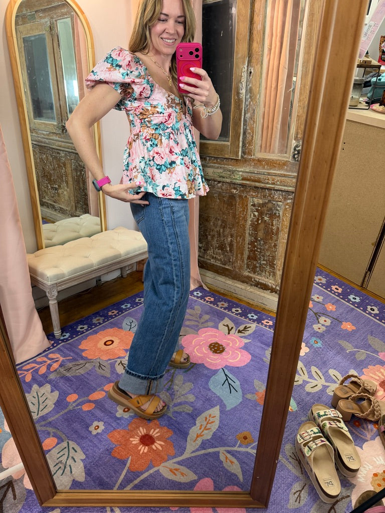 Puff Sleeve Floral Top