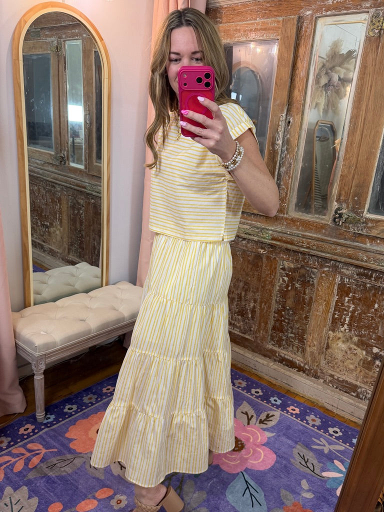 Striped Top and Skirt Set