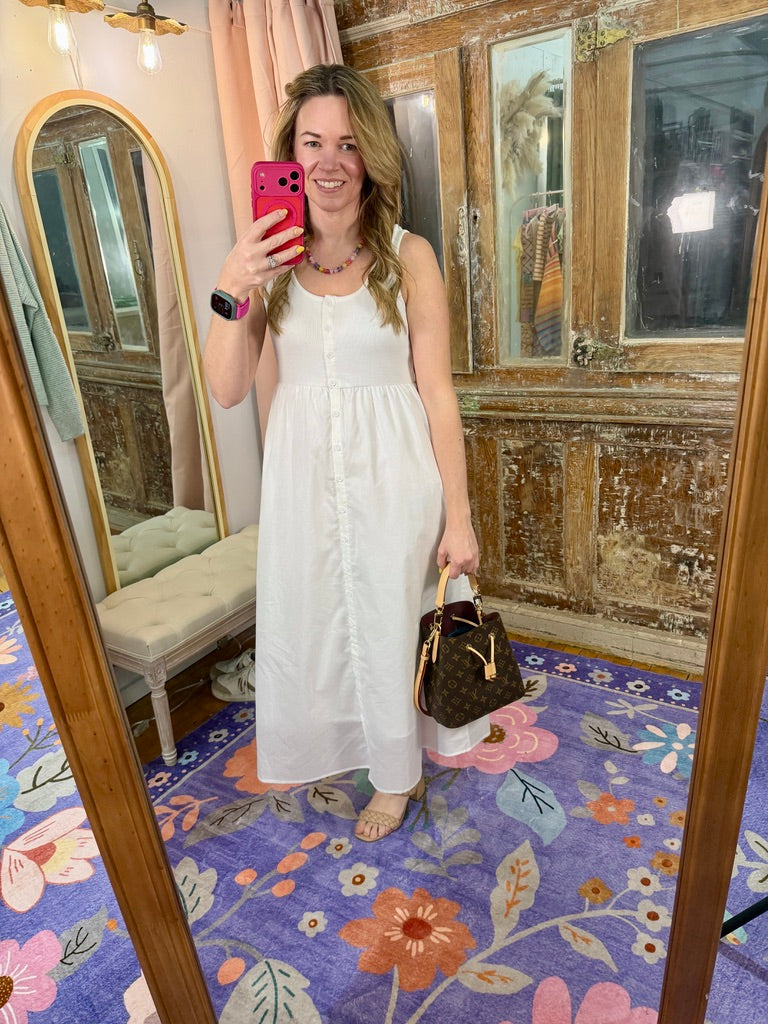 Simply Sweet Button-Up Midi Dress