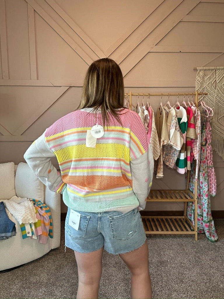 Multi Color Knit Sweater Pullover