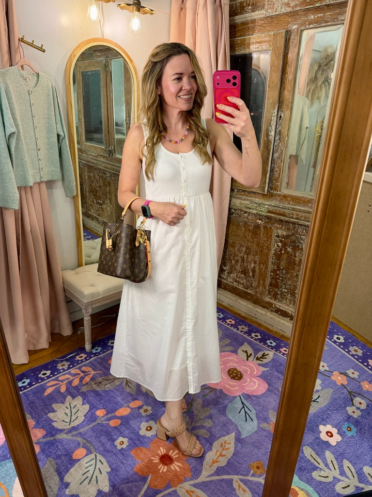 Simply Sweet Button-Up Midi Dress