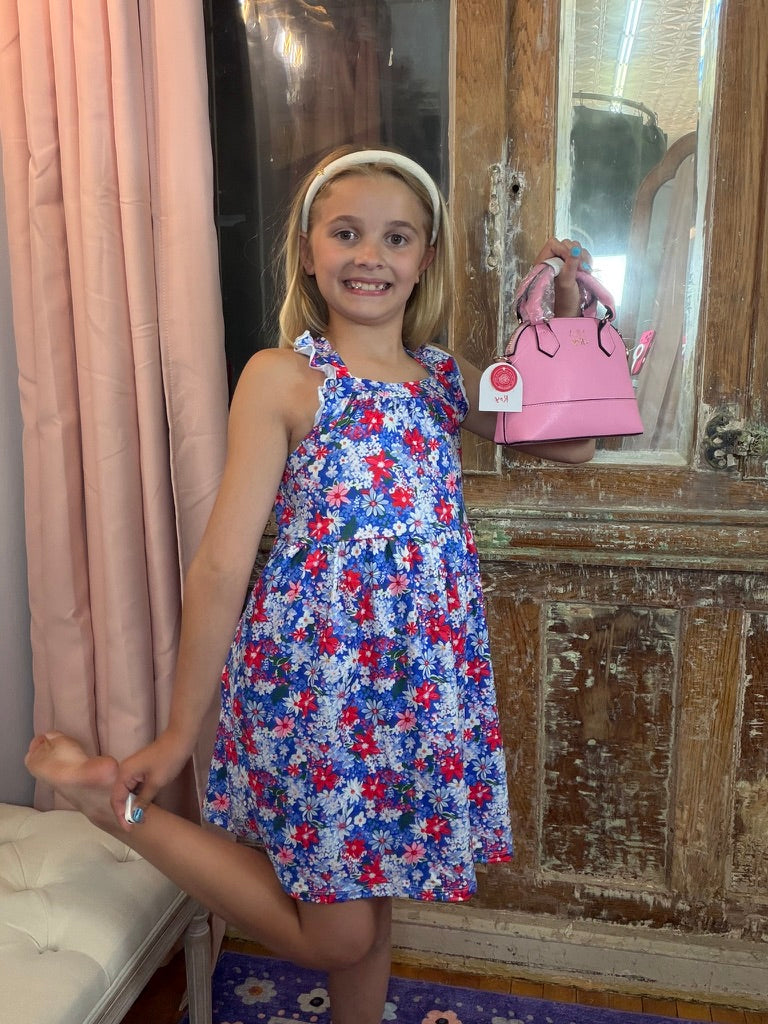 Freedom Flowers Ruffle Cross Back Dress
