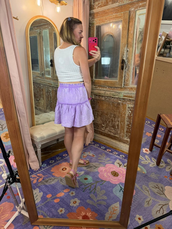 Washed Away Ruffle Skirt - Lavender