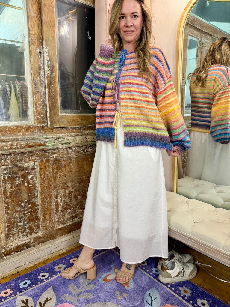 Somewhere Over the Rainbow Tie Cardigan