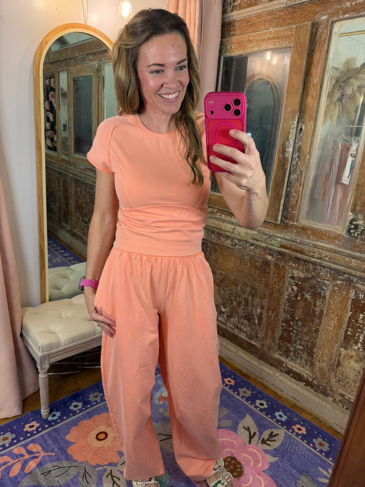 Peach Please Barrel Sweatpants