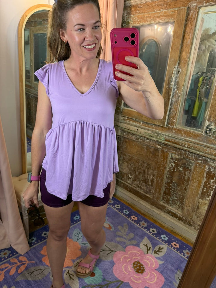 Lavender Kisses Babydoll Top