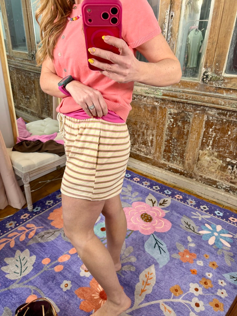 Garden Stripe Knit Shorts