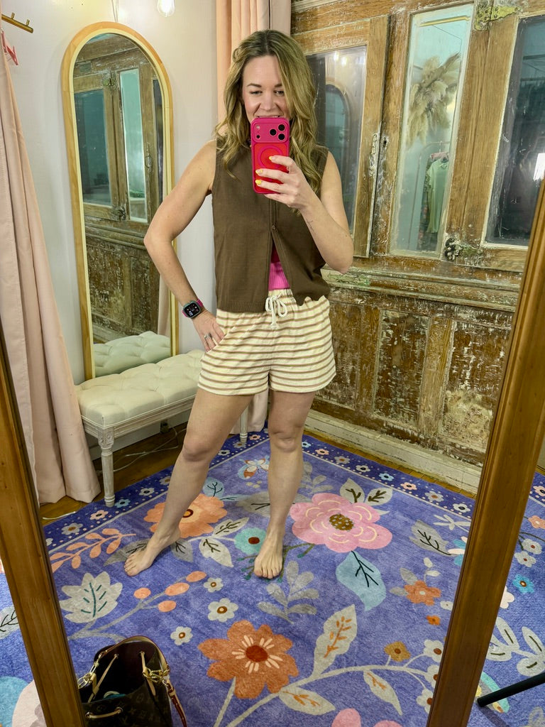 Garden Stripe Knit Shorts