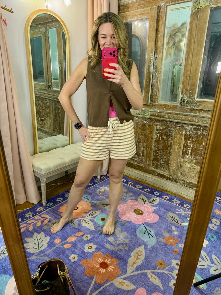 Garden Stripe Knit Shorts