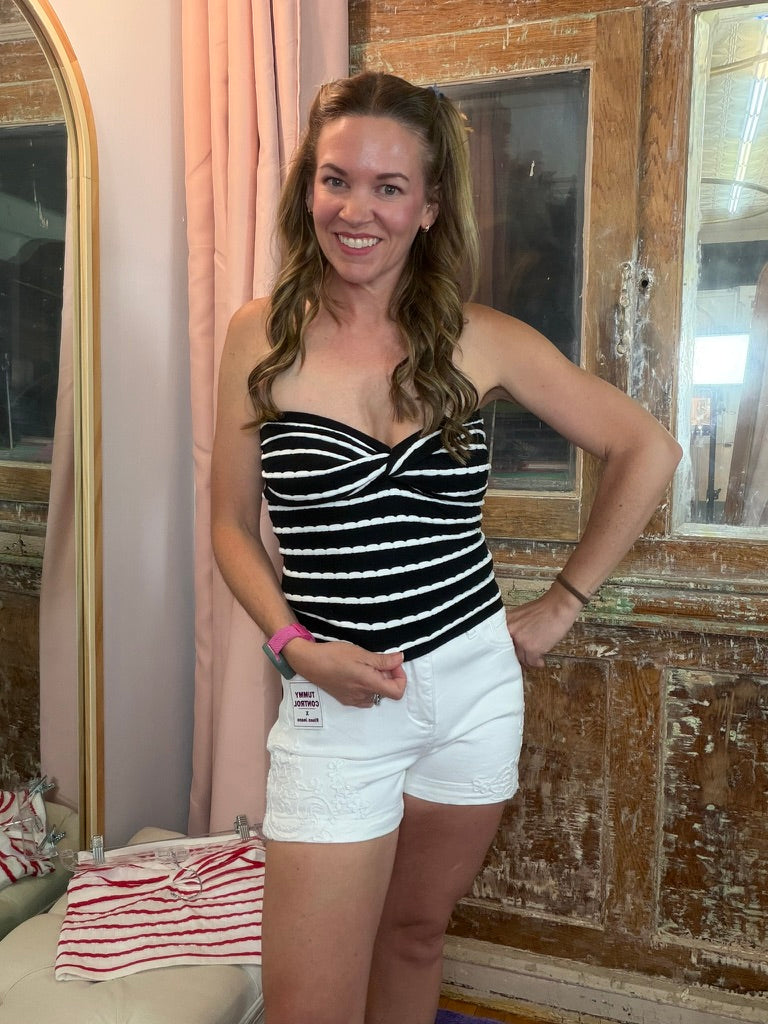 Midnight Twist Textured Tube Top