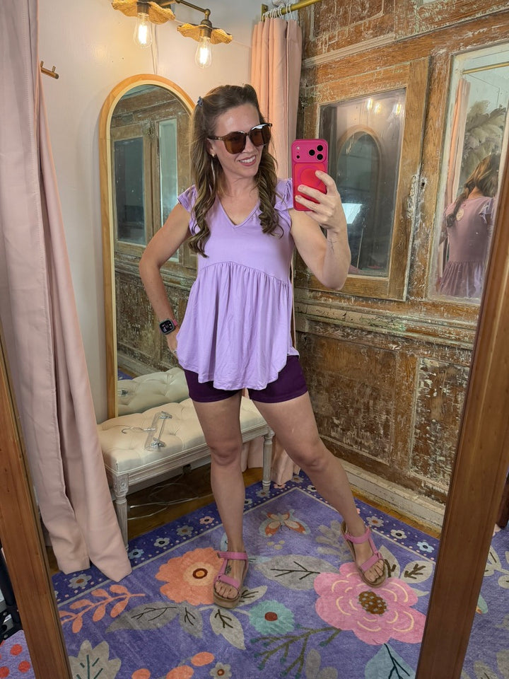 Lavender Kisses Babydoll Top