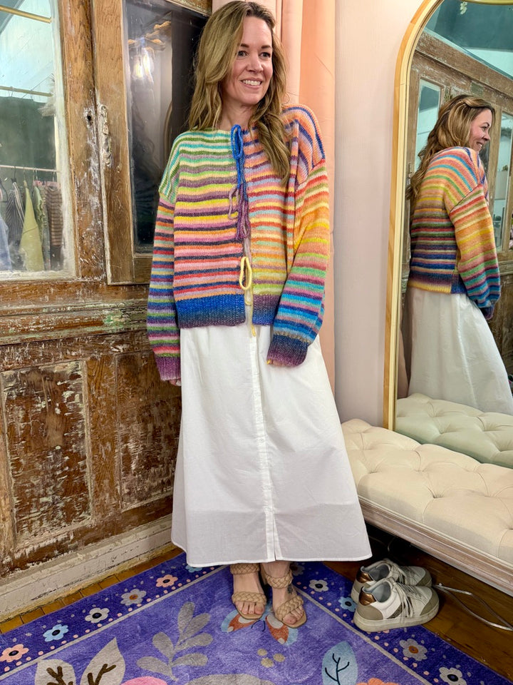 Somewhere Over the Rainbow Tie Cardigan