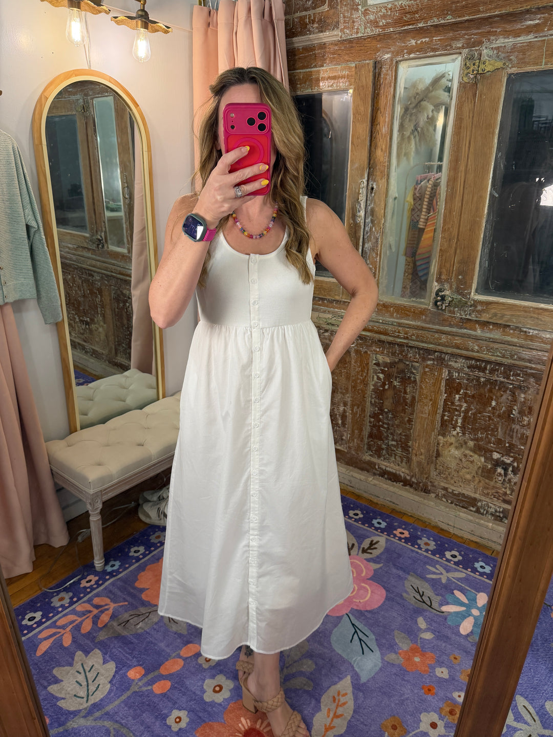 Simply Sweet Button-Up Midi Dress