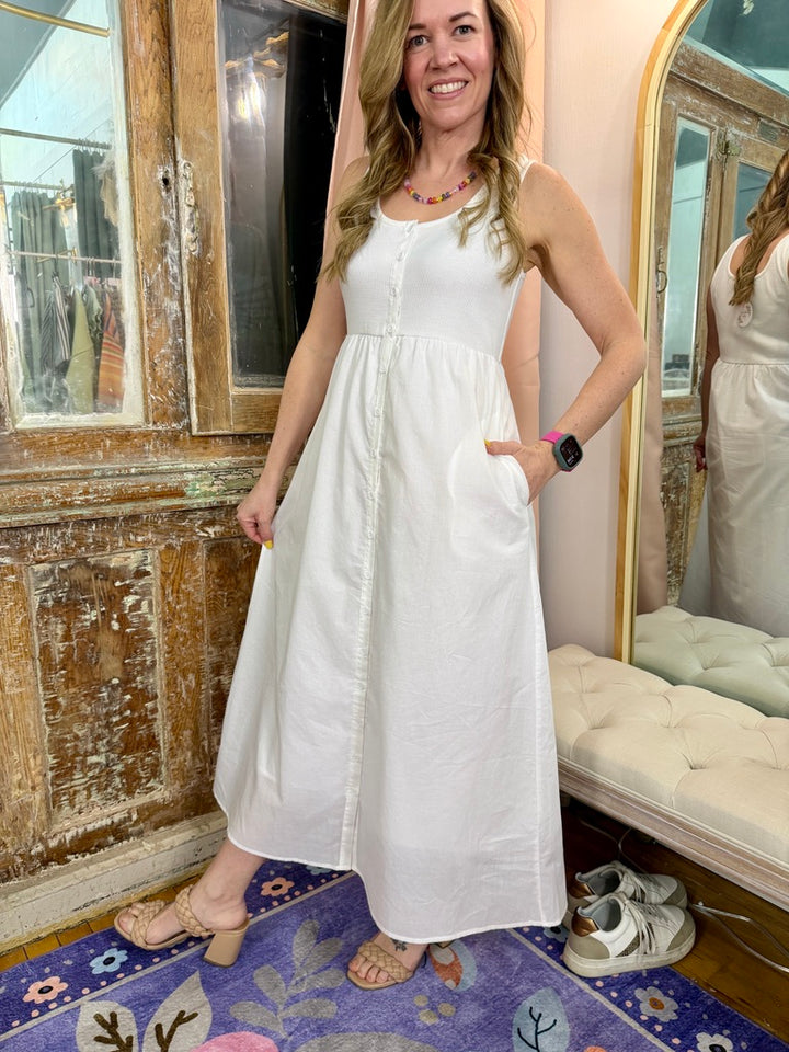 Simply Sweet Button-Up Midi Dress