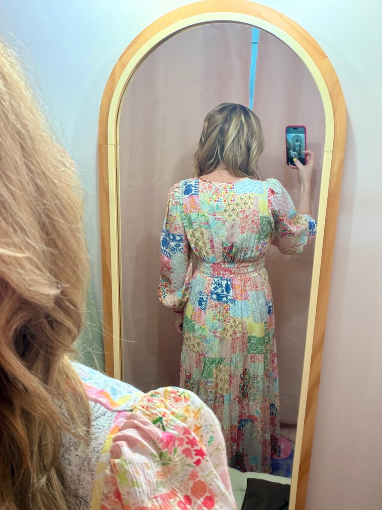 Patchwork Petals Maxi Dress