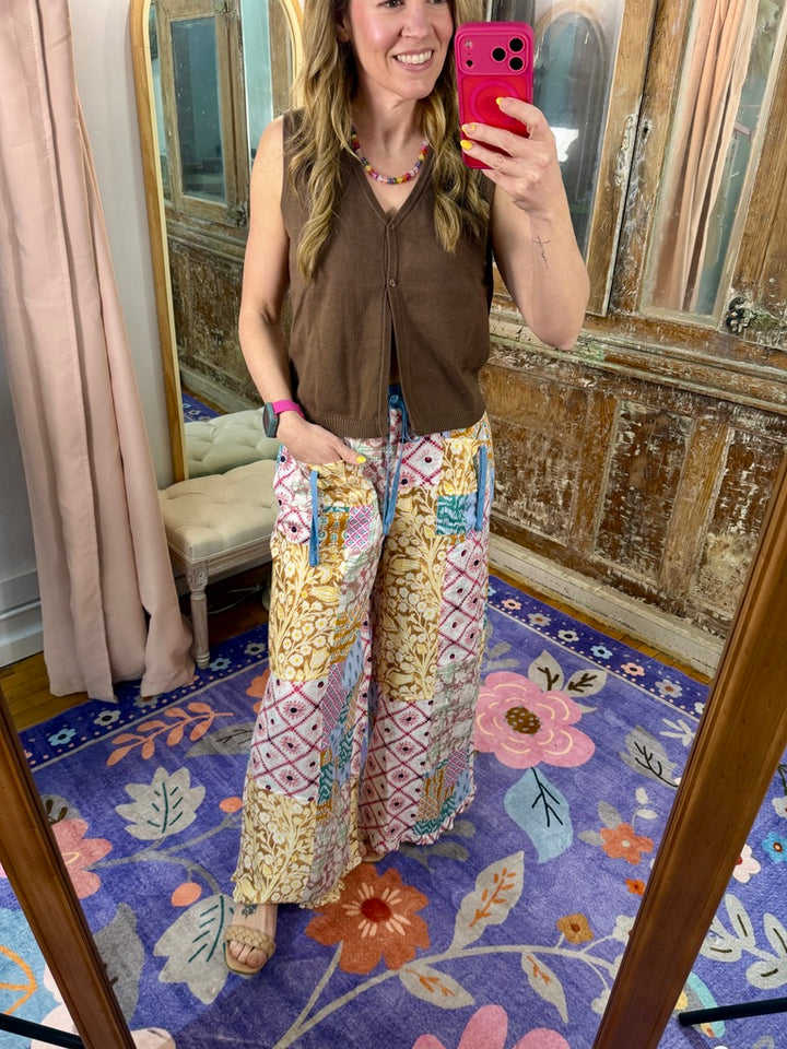 Boho Patchwork Flowy Pants