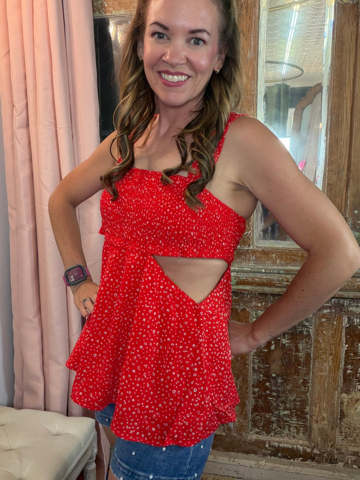 Cherry Picnic Smocked Tank 🍒❤️
