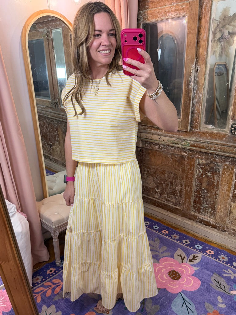 Striped Top and Skirt Set