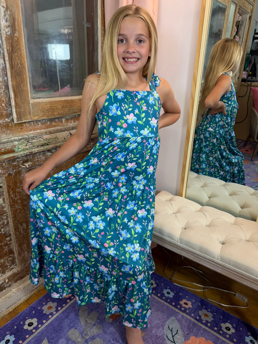 Floral Breeze Ruffle Maxi Dress