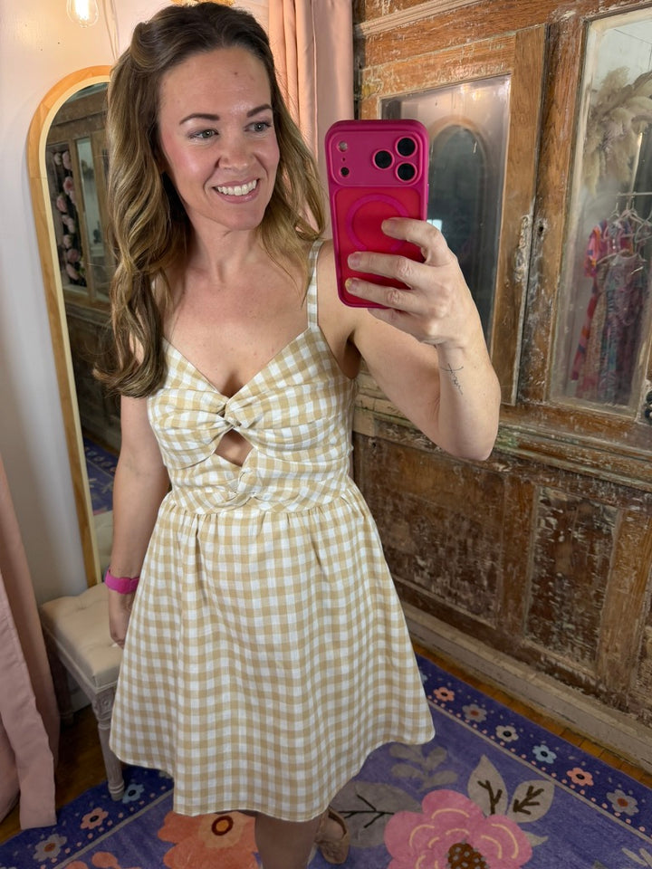 Golden Picnic Bow Dress