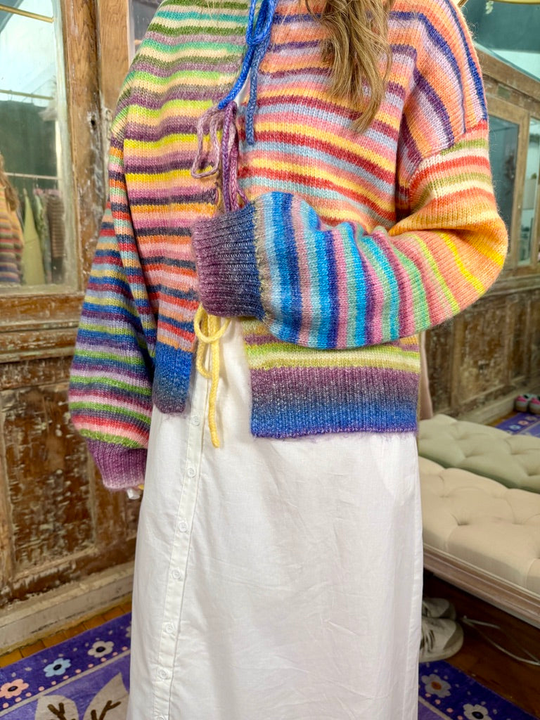 Somewhere Over the Rainbow Tie Cardigan