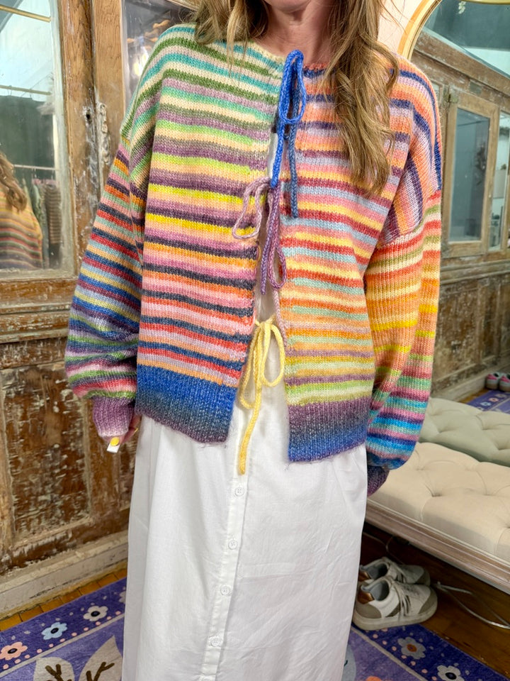 Somewhere Over the Rainbow Tie Cardigan