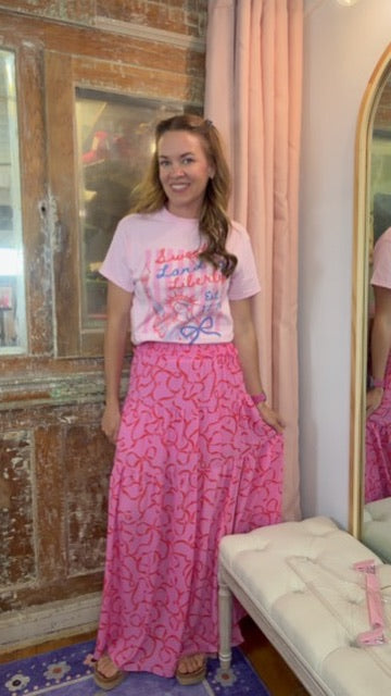 Flirt & Flow Smocked Maxi Skirt
