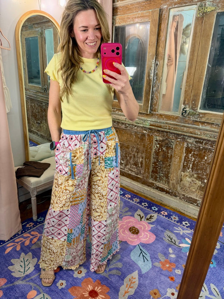 Boho Patchwork Flowy Pants