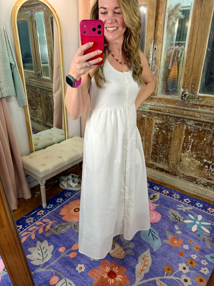 Simply Sweet Button-Up Midi Dress