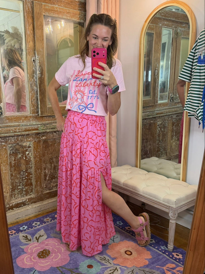 Flirt & Flow Smocked Maxi Skirt