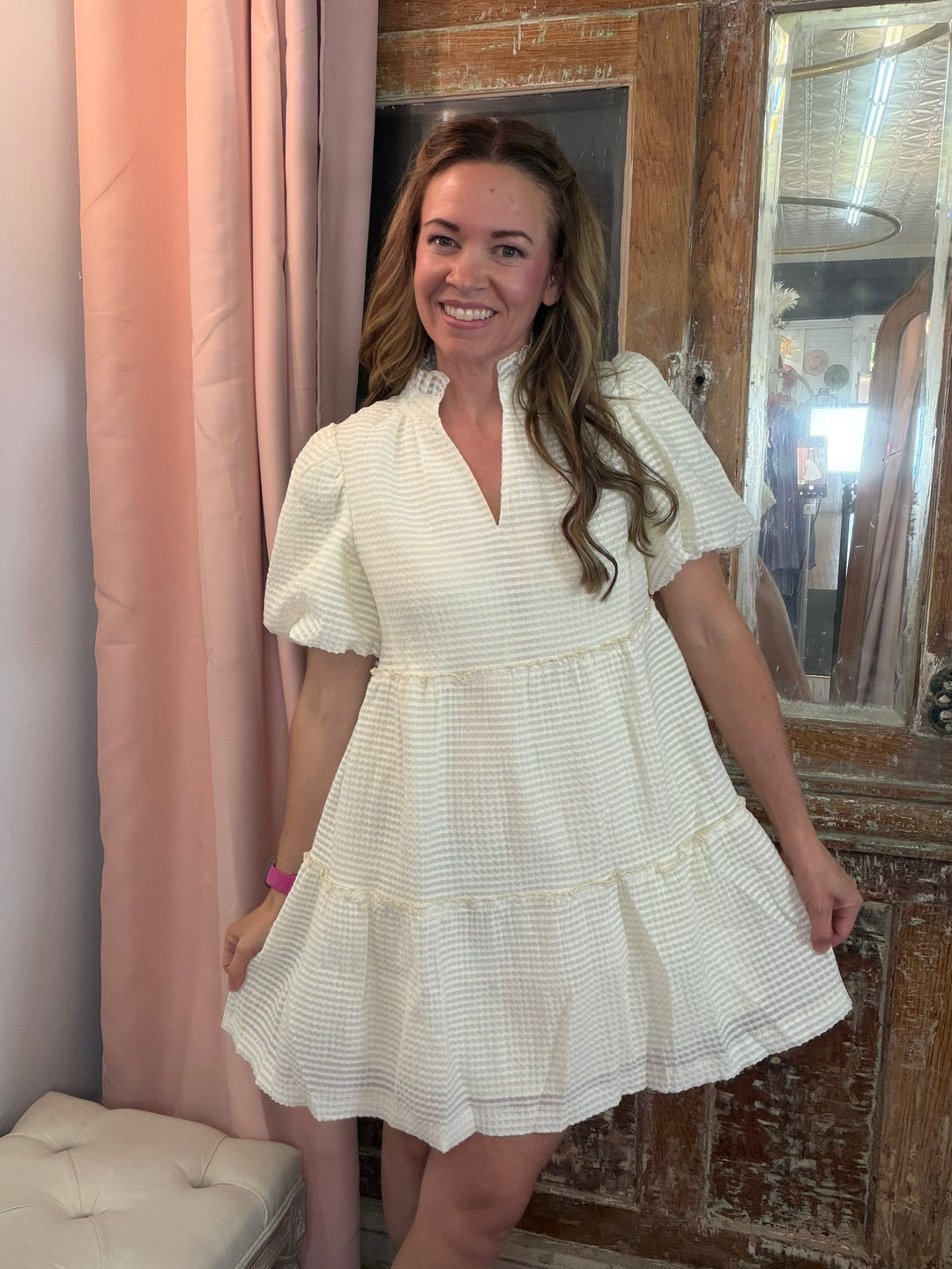 Sweet Cream Textured Dress