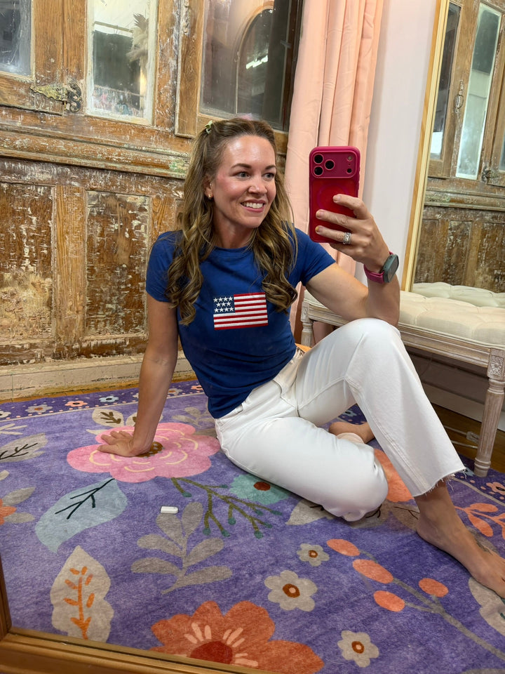 Stars & Stripes Embroidered Tee