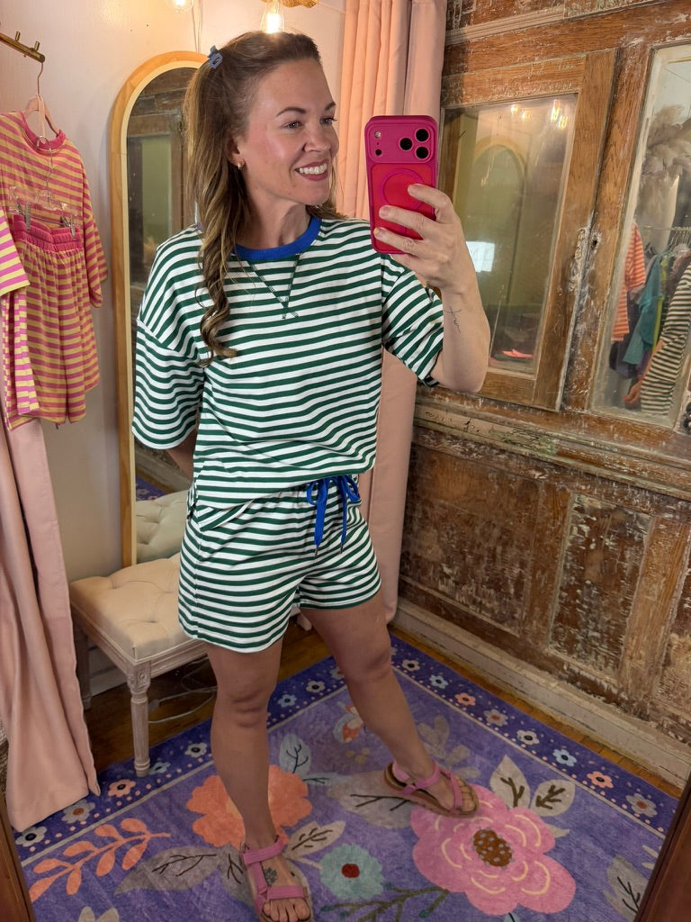 Blue Skies Stripe Lounge Set