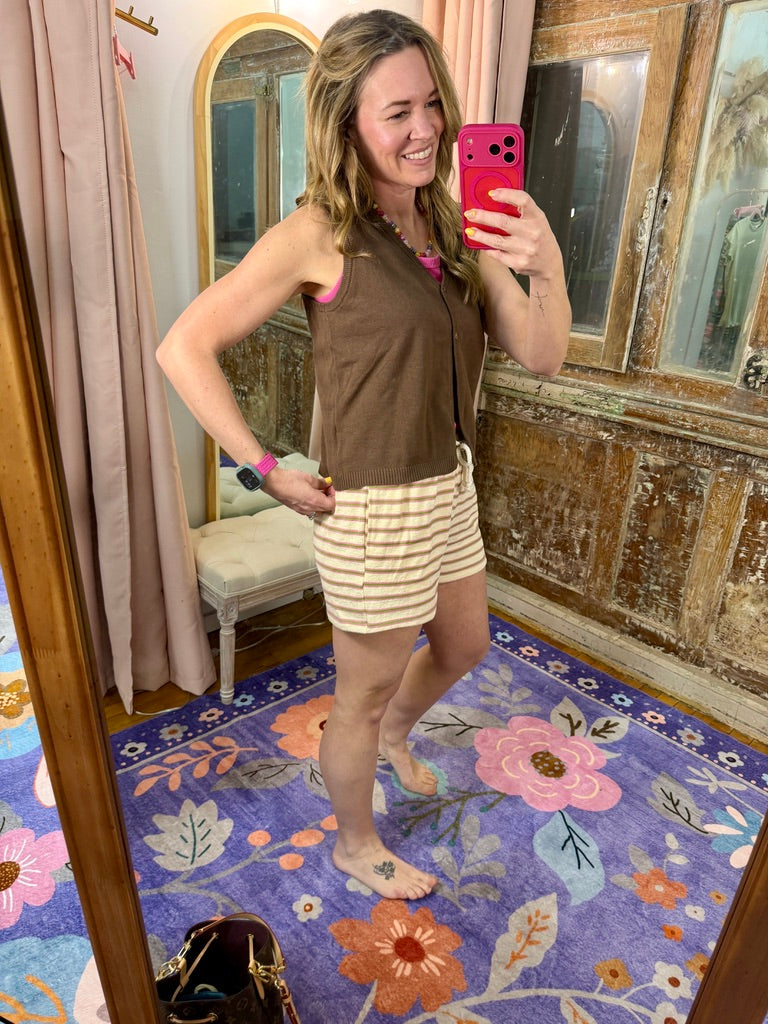 Garden Stripe Knit Shorts