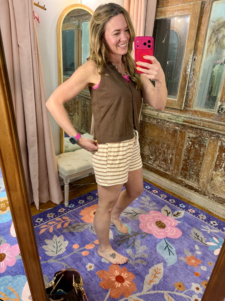 Garden Stripe Knit Shorts