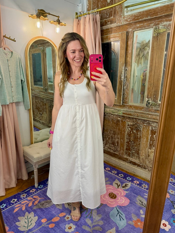 Simply Sweet Button-Up Midi Dress