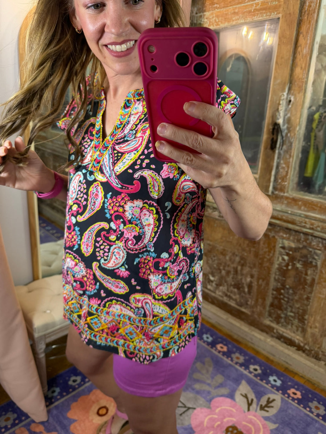 Midnight Mosaic Paisley Top