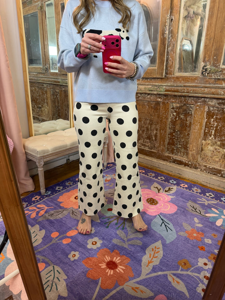 Big Polka Dot Denim Pants