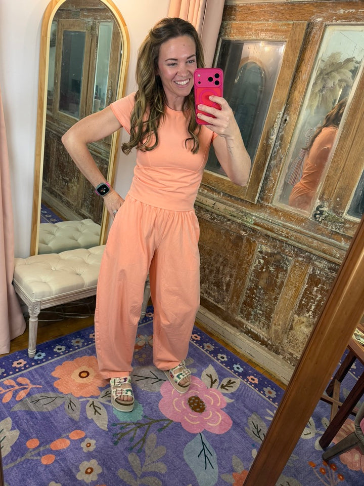 Peach Please Barrel Sweatpants