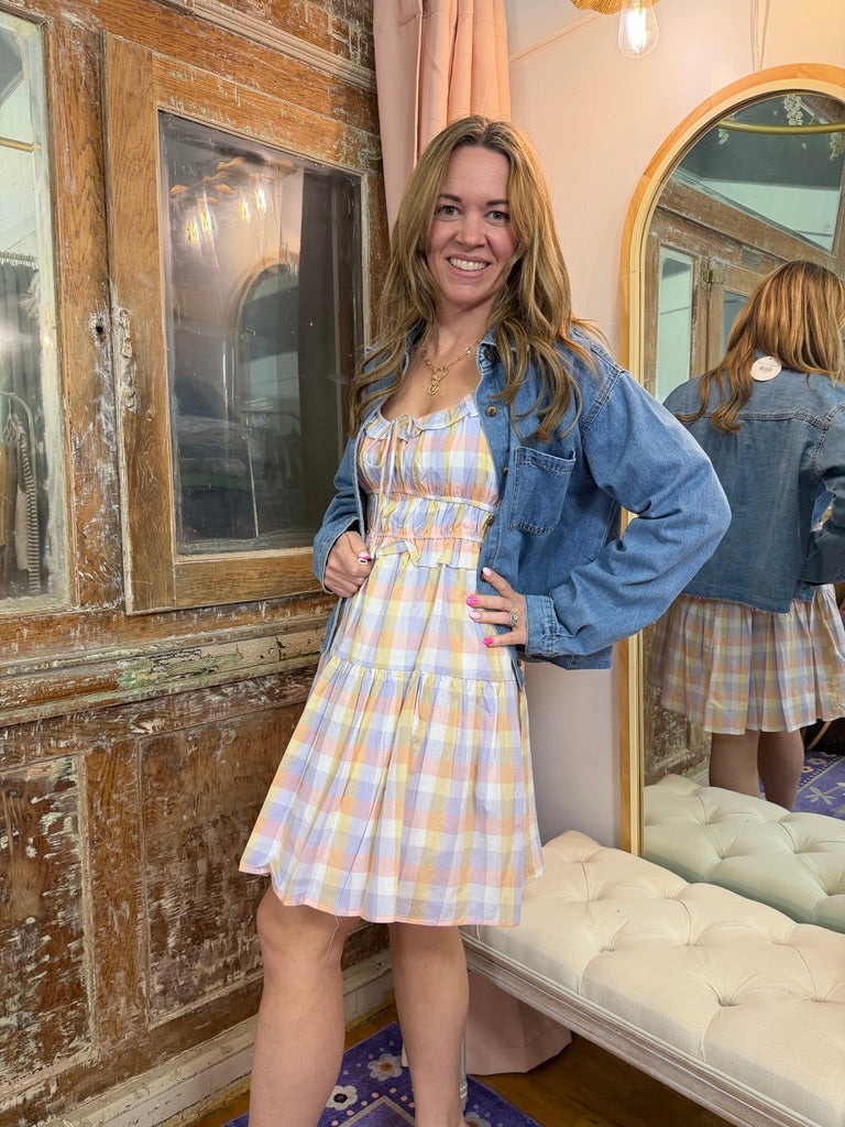 Pastel Picnic Plaid Dress