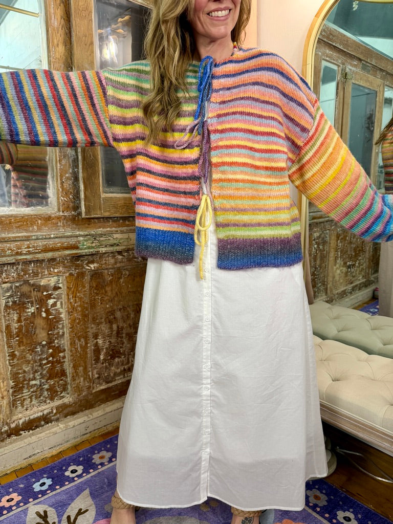 Somewhere Over the Rainbow Tie Cardigan