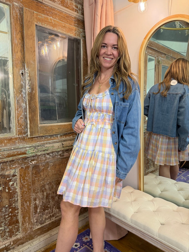 Pastel Picnic Plaid Dress