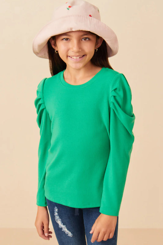 Girls Puff Shoulder Top