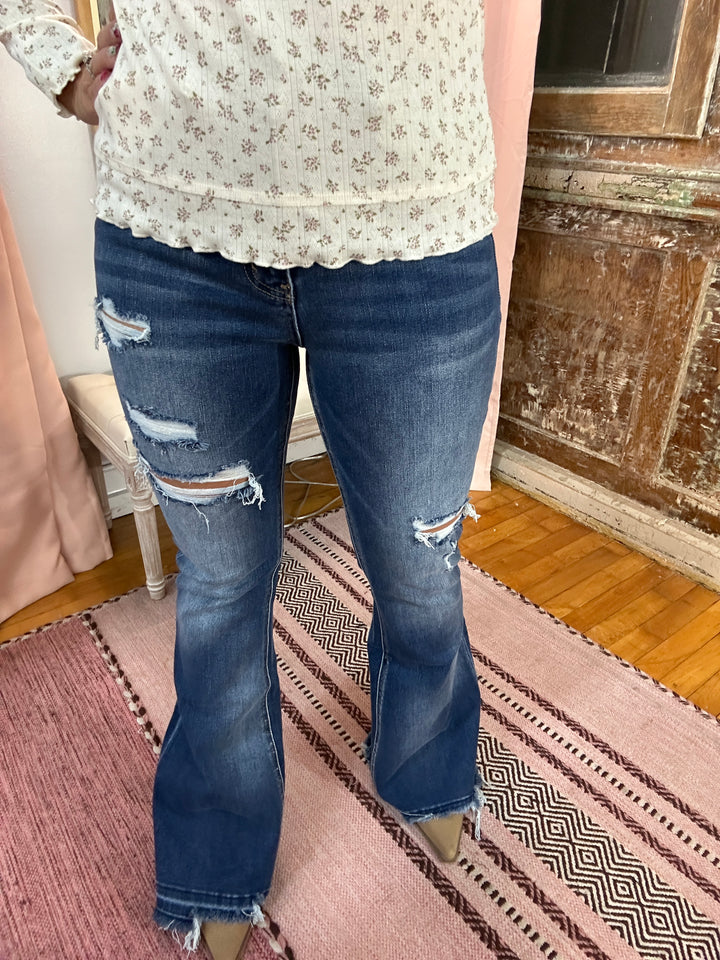 Lovervet High Rise Distressed Flare