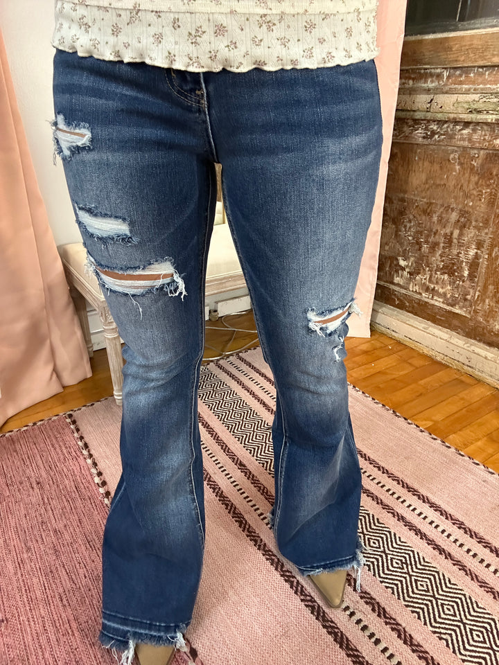 Lovervet High Rise Distressed Flare