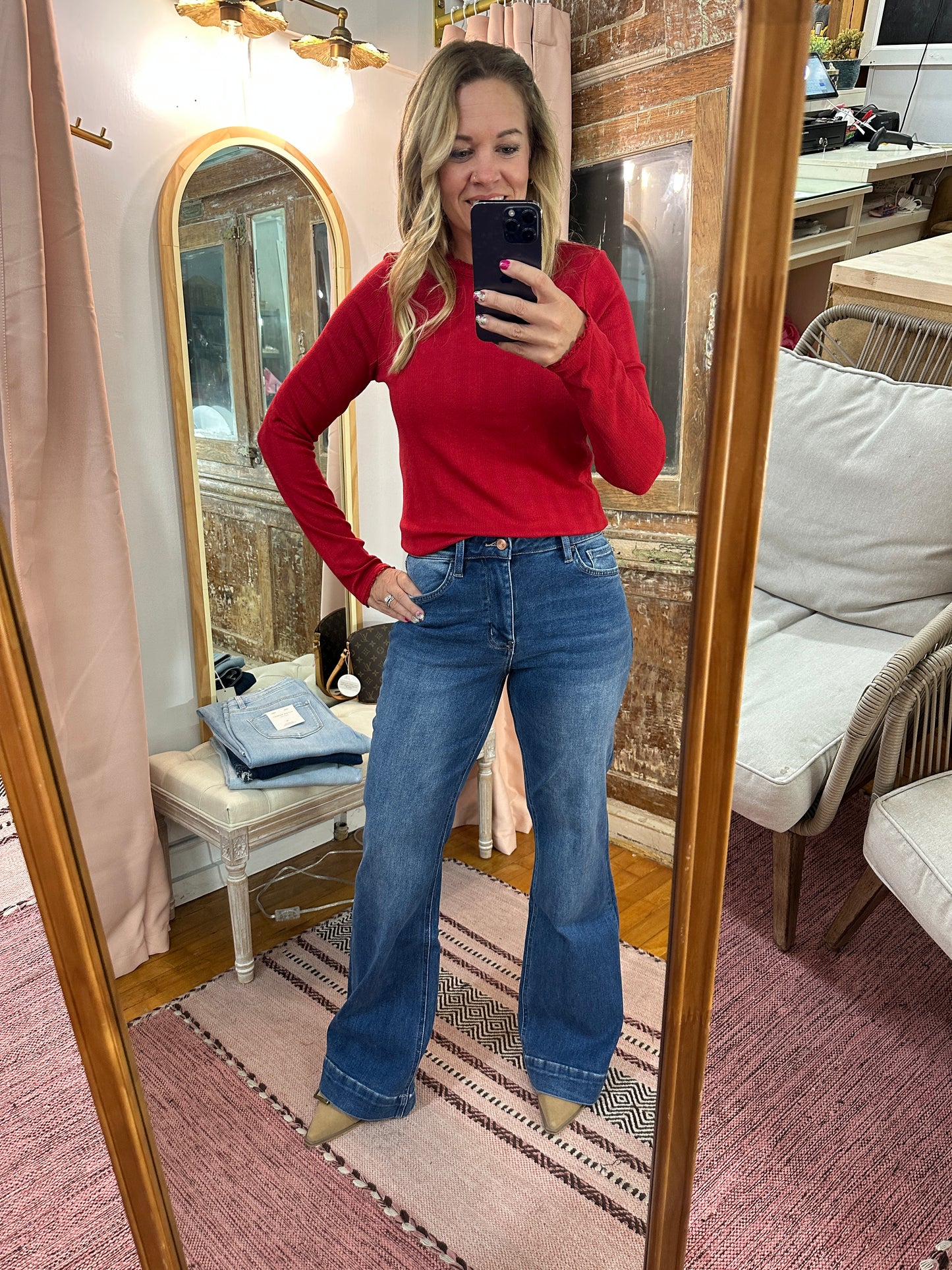 Pointelle Knit Top