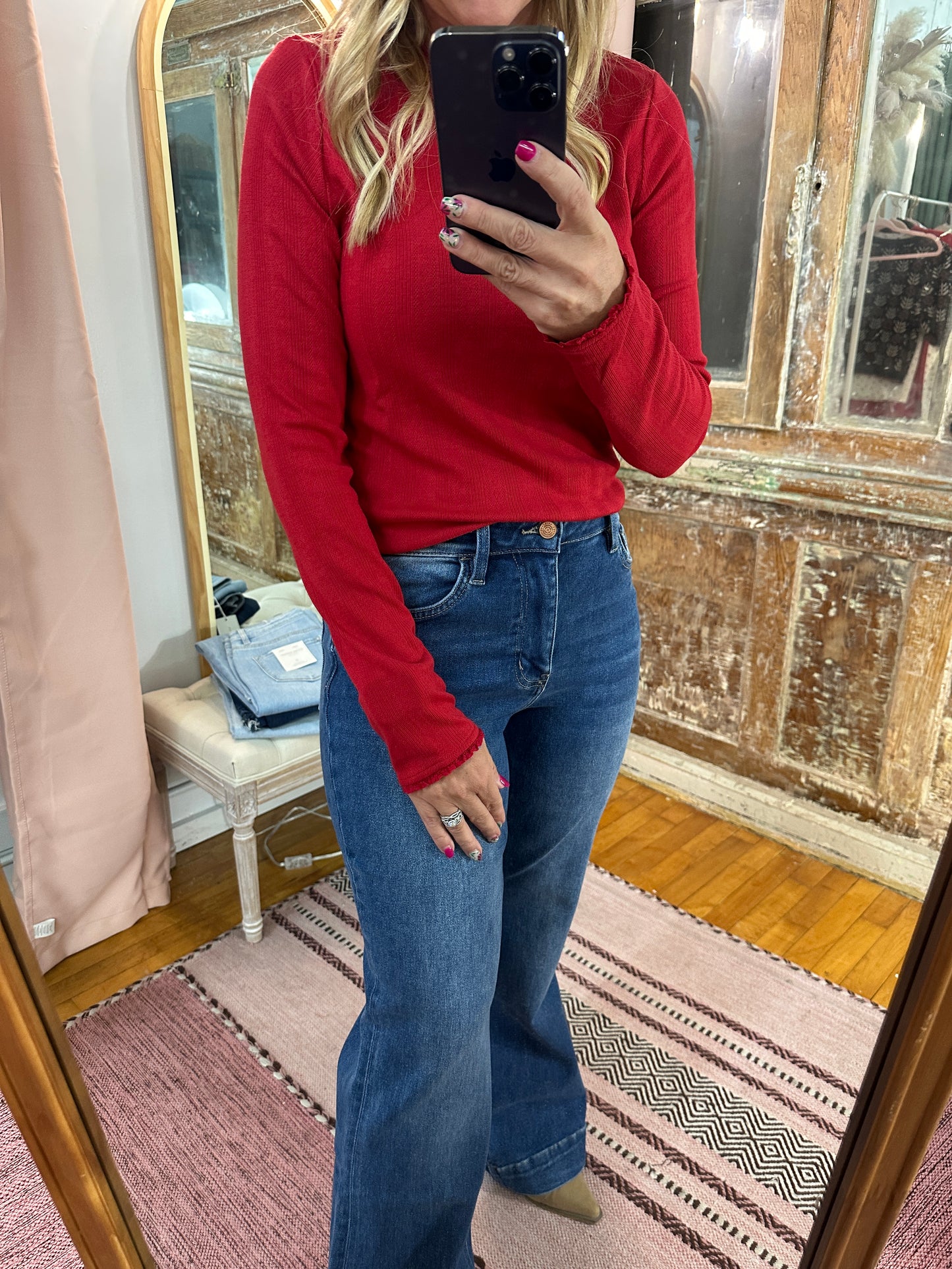 Pointelle Knit Top