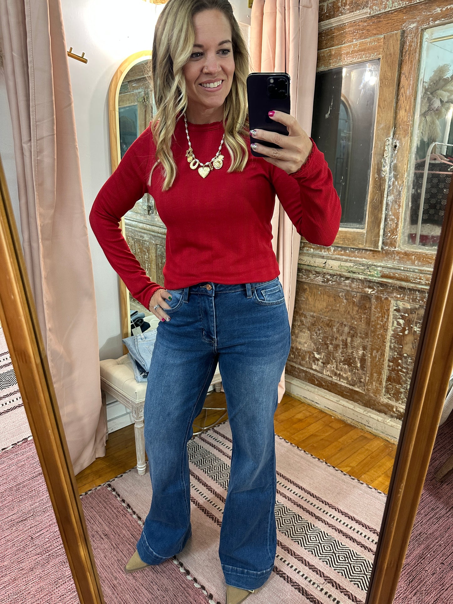 Pointelle Knit Top