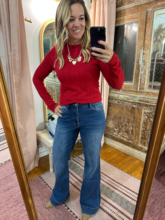 Pointelle Knit Top
