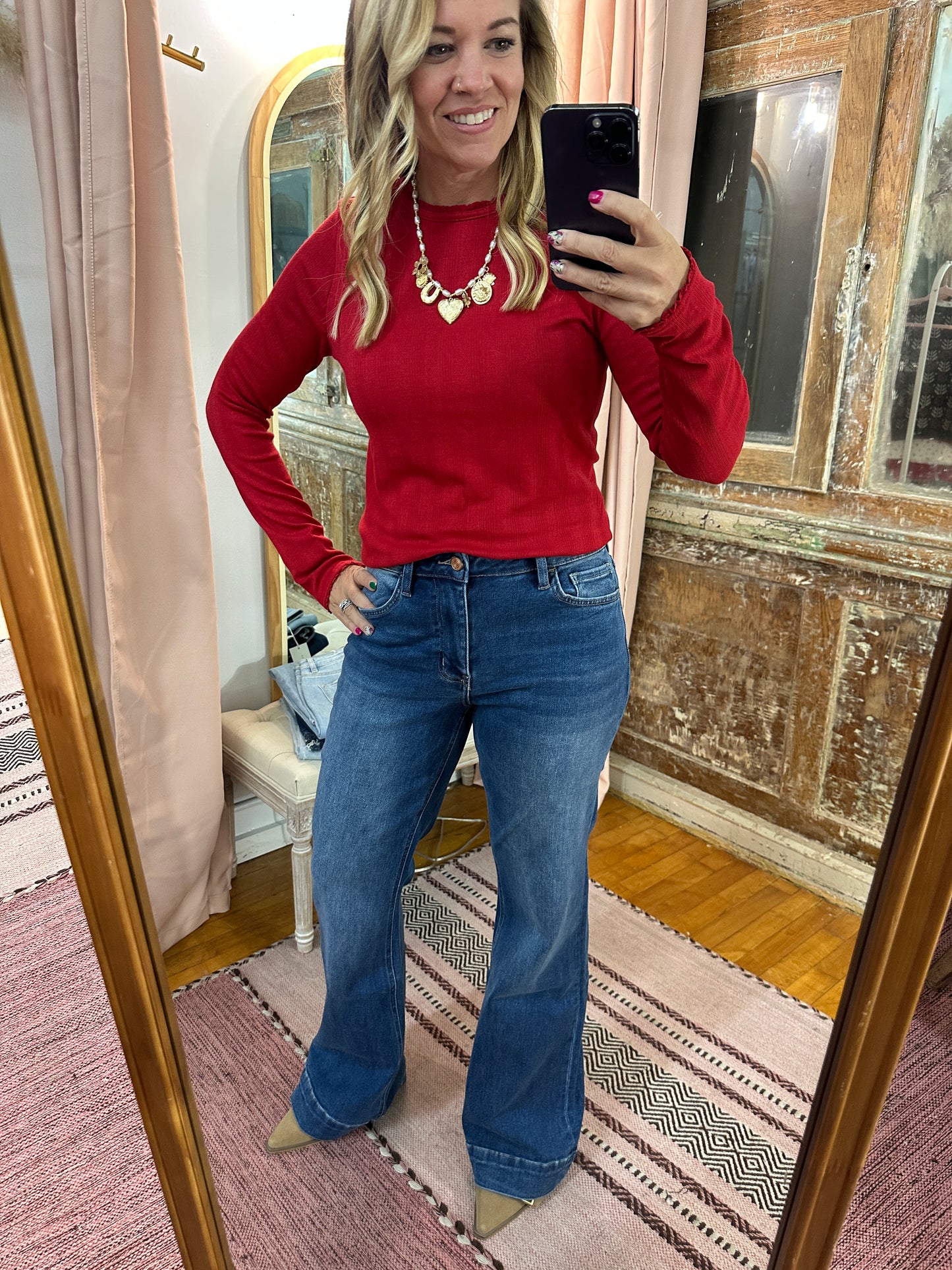 Pointelle Knit Top
